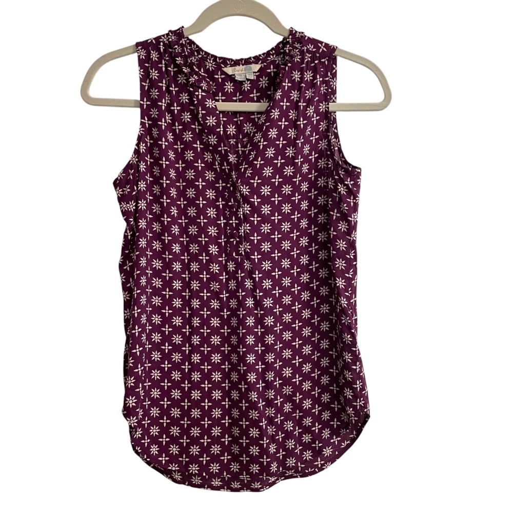 Boden Betty Top 2 Purple Sleeveless Blouse Floral